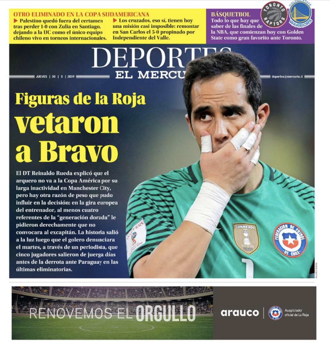 智利媒体：至少4名球员要求主帅不要选布拉沃去美洲杯