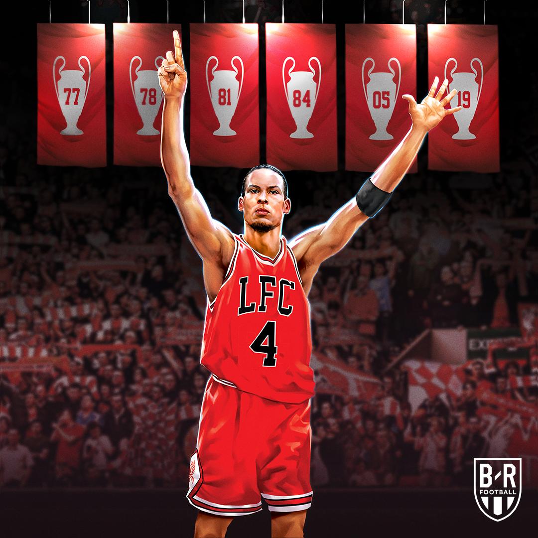 一图流：利物浦6个欧冠媲美乔丹，范戴克化身篮球传奇