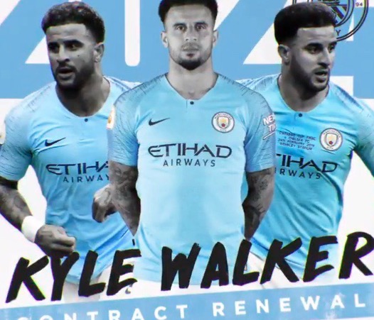官方：沃克与曼城续约至 2024 年