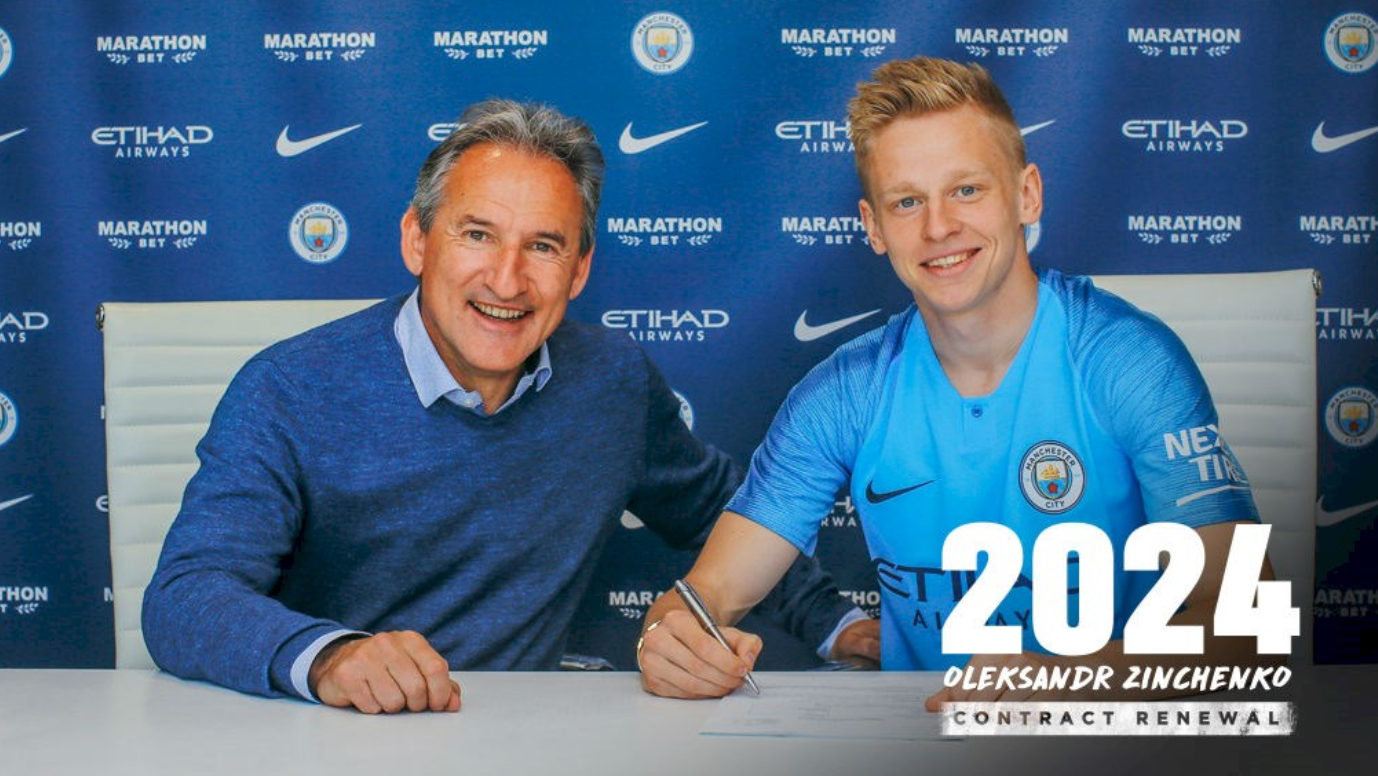 官方：津琴科与曼城续约3年，双方签约至2024年