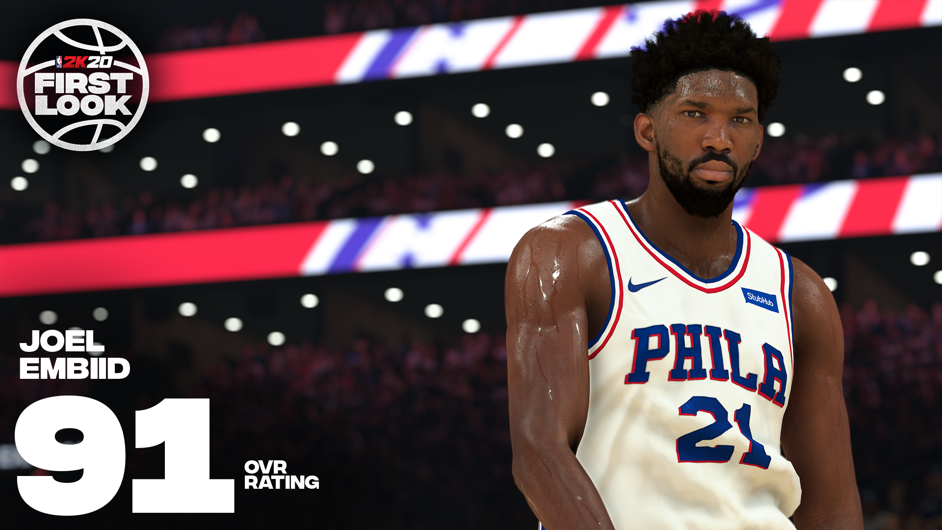 乔尔-恩比德NBA 2K20能力值公布：91