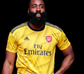 这叫一个帅！哈登身穿阿森纳新赛季客场球衣帅气亮相