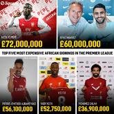 英超非洲球员转会费Top：佩佩、马赫雷斯、奥巴梅扬前三