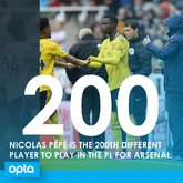 喜提里程碑！佩佩成第200位代表阿森纳出战英超的球员