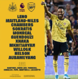 纽卡vs阿森纳：奥巴梅杨首发，拉卡路易斯佩佩替补