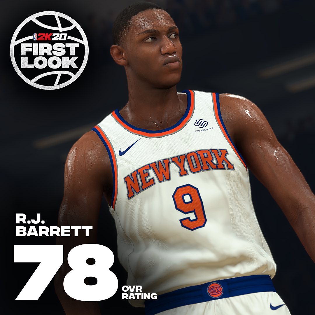 RJ-巴雷特NBA2K20能力值公布：78