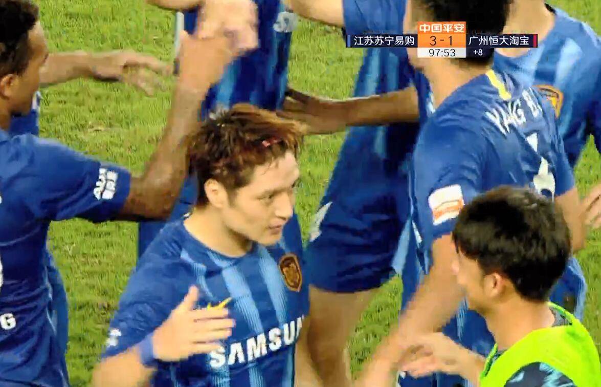 GIF:家有一老如有一宝!汪嵩赛季第三球,苏宁3-1恒大