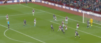 GIF：埃文斯头球顶入球门死角，莱斯特城3-1领先