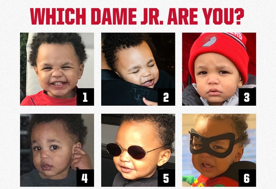 萌翻了！开拓者官推晒利拉德儿子萌照：哪一个是你？