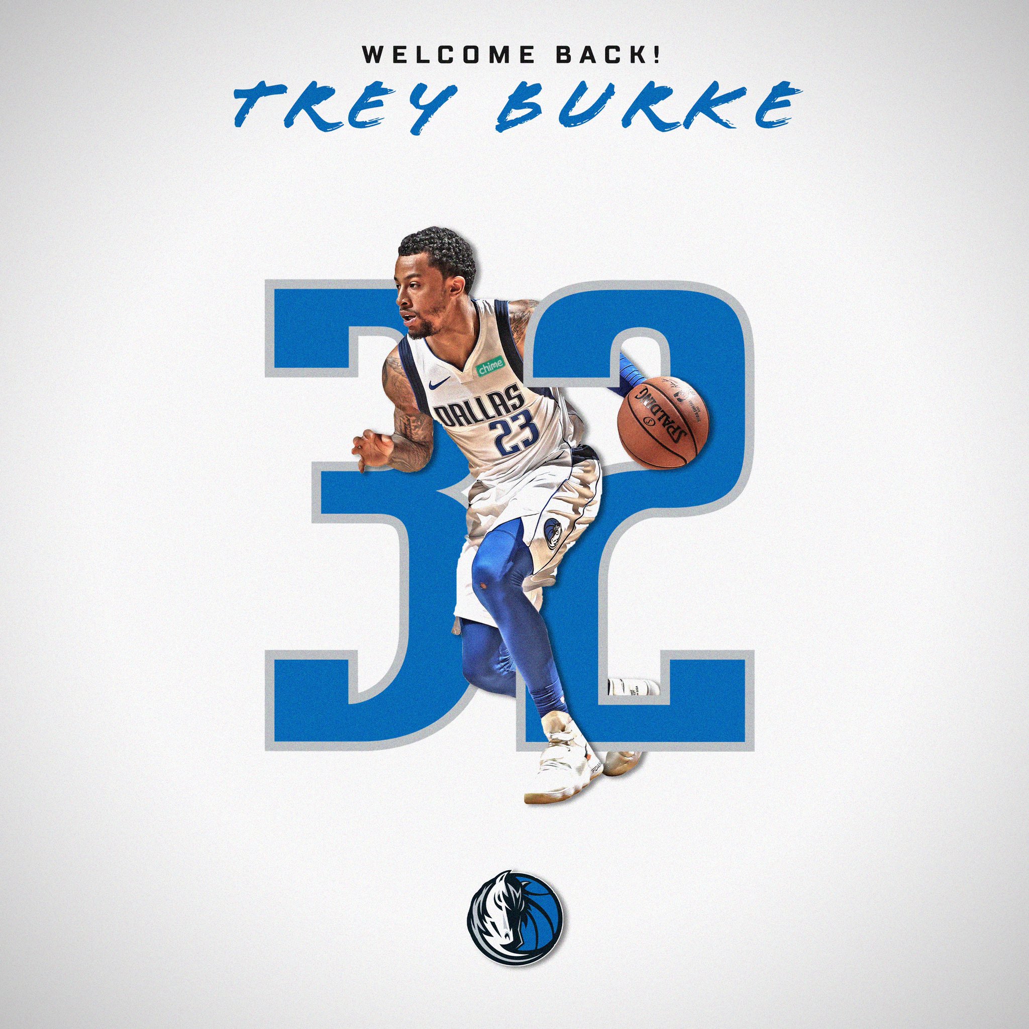 官方：独行侠正式签下特雷-伯克，将身穿32号球衣