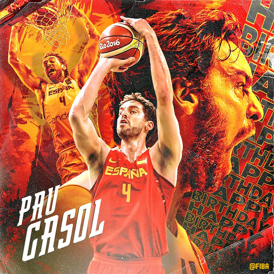 FIBA官方祝保罗-加索尔40岁生日快乐：这项运动的传奇！