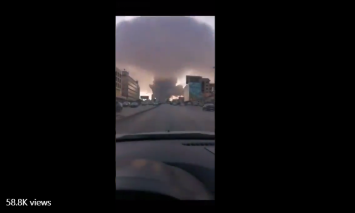 贝鲁特发生重大爆炸事故，富尼耶推特转发视频：天啊