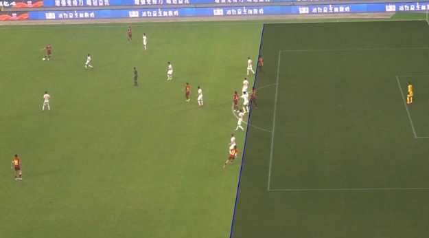 GIF：梅米舍维奇长传，尹鸿博连停带射，华夏再次领先！