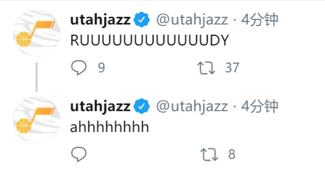 统治攻防！爵士官推称赞戈贝尔：鲁迪！啊啊啊啊啊！