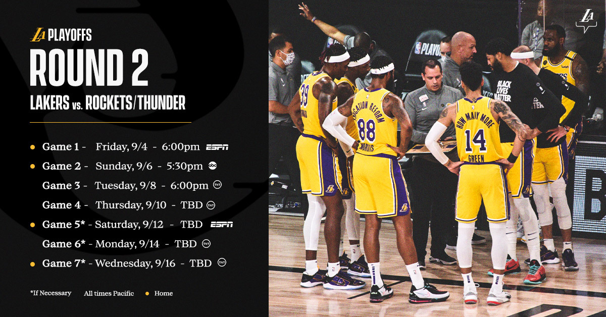 湖人官推公布第二轮赛程：首战本周六早9时打响