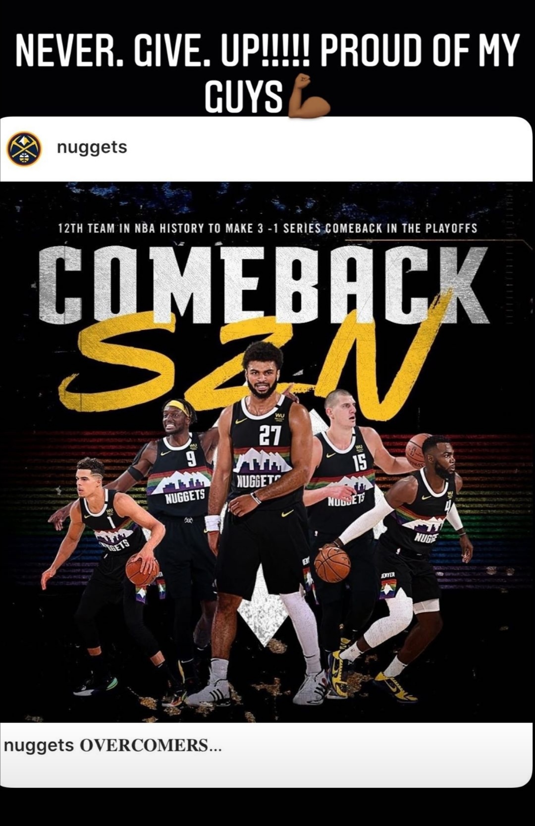 米尔萨普更新Instagram：永不放弃，为我们感到自豪