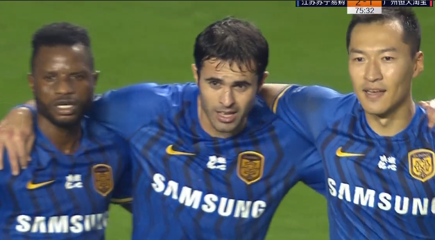 GIF:埃德尔抢第二点抽射破门,苏宁2-1恒大