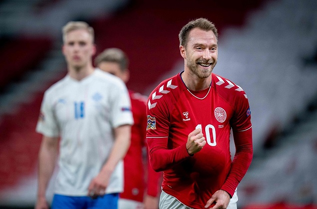 欧国联：埃里克森点射绝杀+梅开二度，丹麦2-1冰岛
