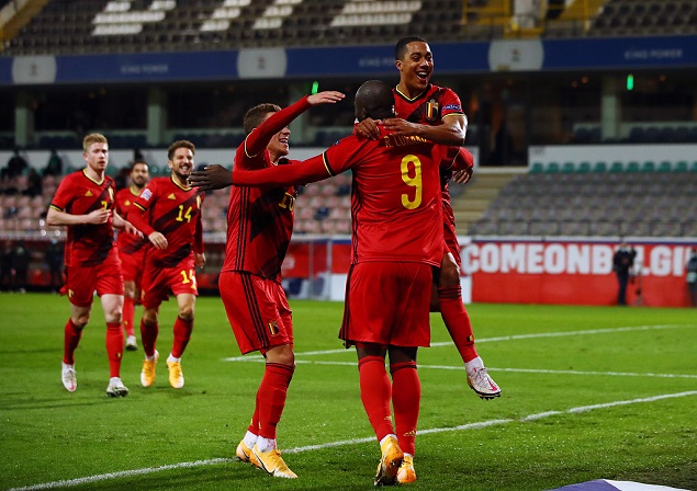 欧国联：卢卡库梅开二度德布劳内传射，比利时4-2丹麦