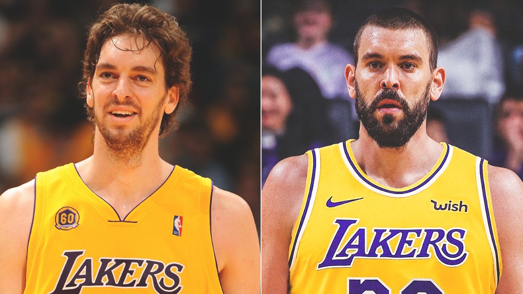 加索尔兄弟将成为NBA历史首对均效力过湖人的兄弟二人组